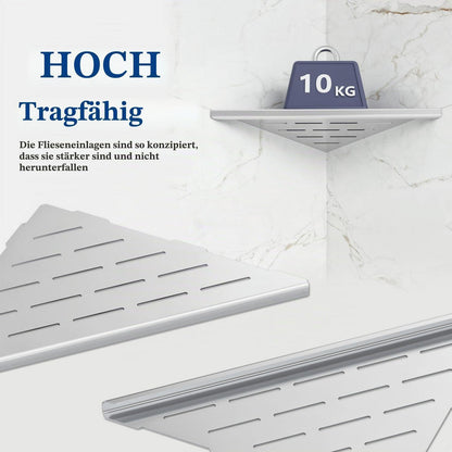 Edelstahl Duschablage Ecke – 2er Set mit Fugenentferner