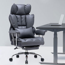Bürostuhl PU Leder ergonomisch Drehstuhl Fußstütze