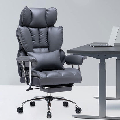 Bürostuhl ergonomisch Drehstuhl Fußstütze in Lederoptik