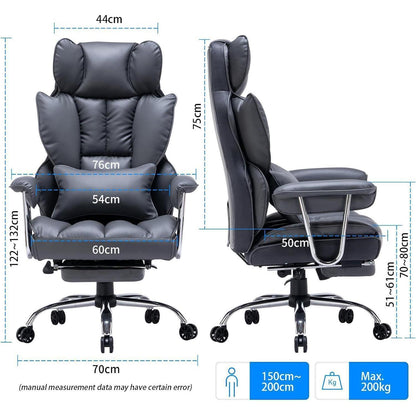 Bürostuhl ergonomisch Drehstuhl Fußstütze in Lederoptik