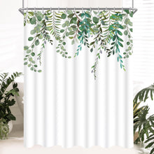 Duschvorhang Antischimmel Grün Blätter 240x180cm Wasserabweisend