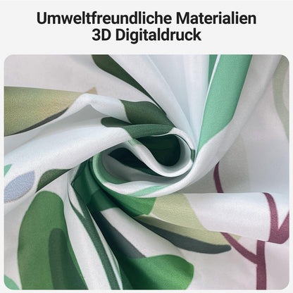 Duschvorhang 240x180cm Grün Blätter Antischimmel Textil mit Saum