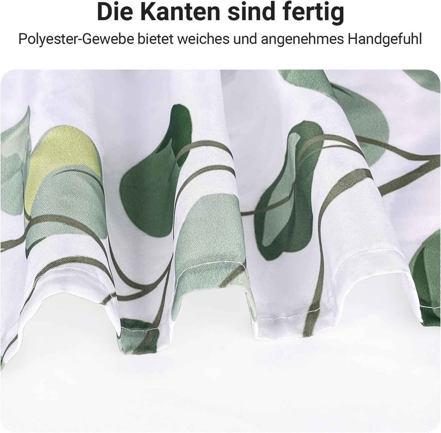 Duschvorhang 240x180cm Grün Blätter Textil Antibakteriell 16 Ösen Badezimmer