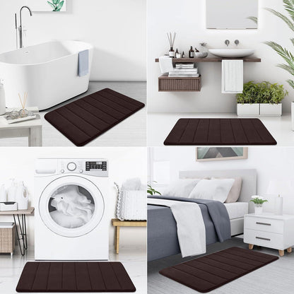 Memory Foam Badezimmerteppich 60x90 cm Braun – Saugfähig & Rutschfest