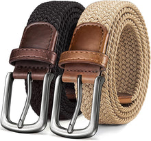 Golfgürtel Herren 2er Set Elastischer Flechtgürtel Stretch 35mm