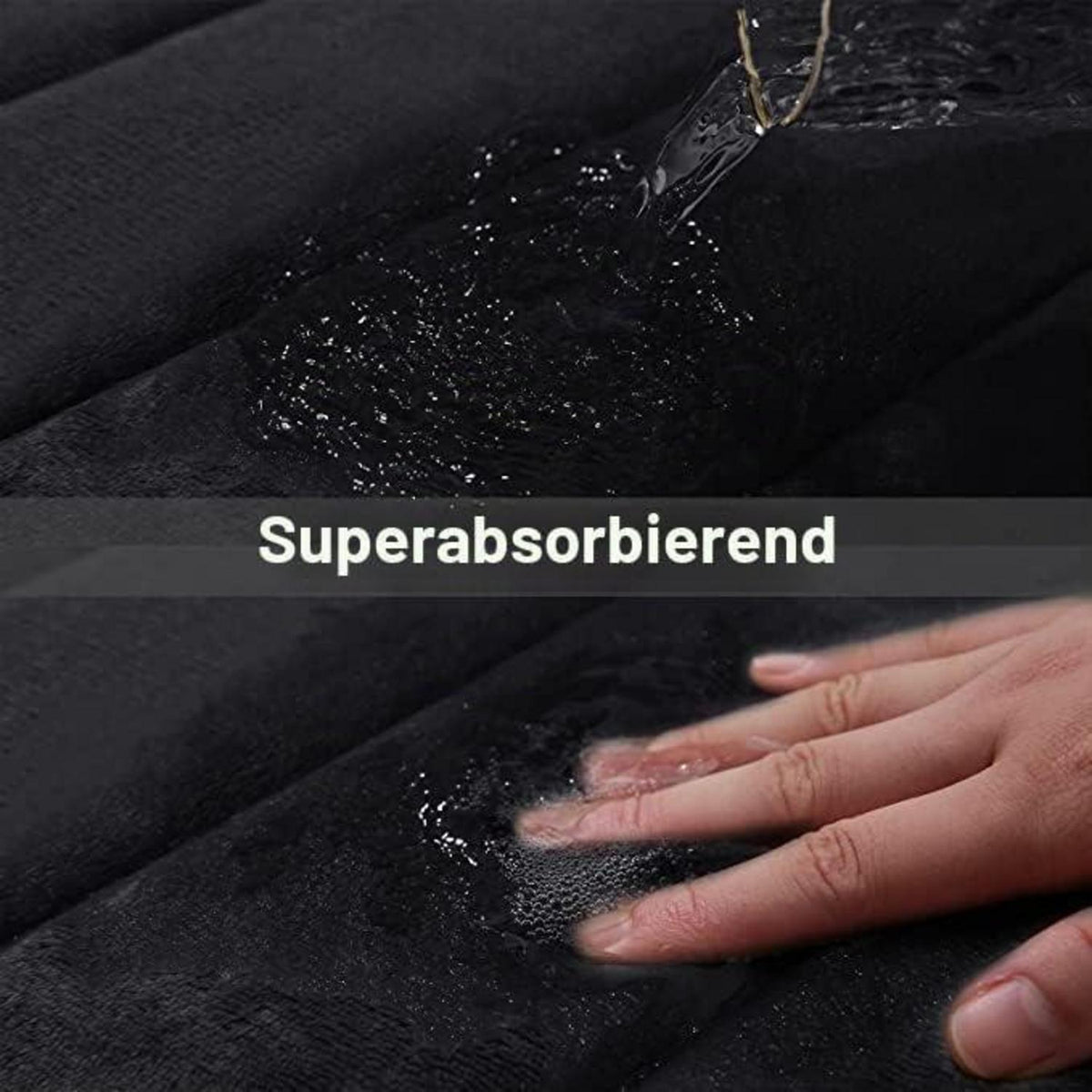 Memory Foam Badteppich 60x90 cm Schwarz – Rutschfest & Saugfähig