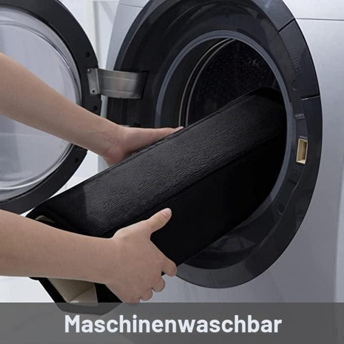 Memory Foam Badteppich 60x90 cm Schwarz – Rutschfest & Saugfähig