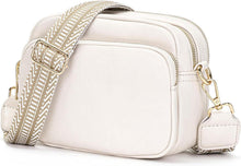 Umhängetasche Damen Handtasche mit breitem Schultergurt 4 Fächern