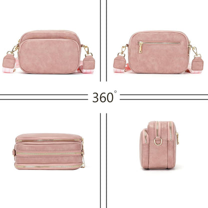 Damen Crossbody Handtasche Umhängetasche mit breitem Schultergurt, 7