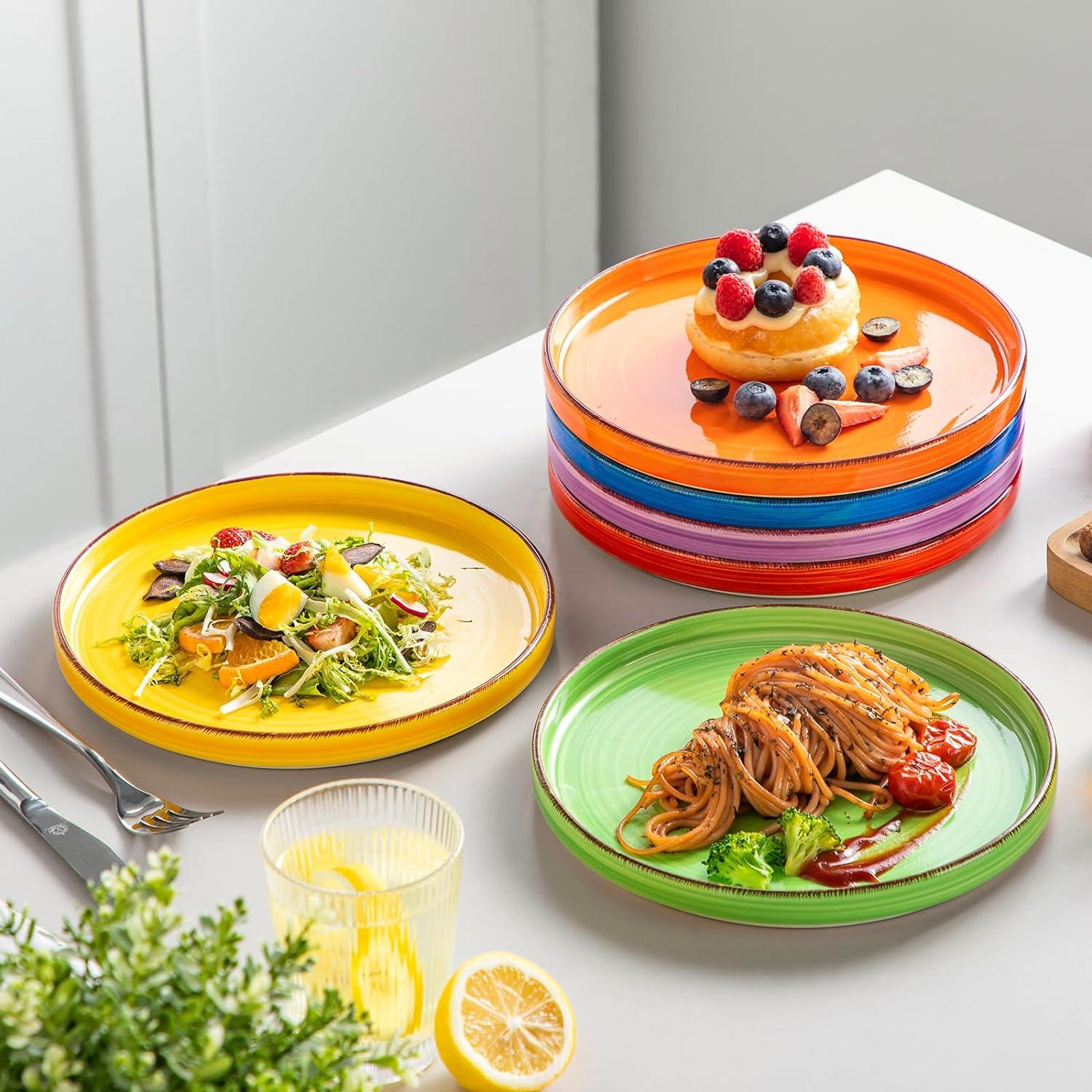 vancasso BONITA Steingut Speiseteller Set 6 Personen Ø 21,6cm Warme Farbe
