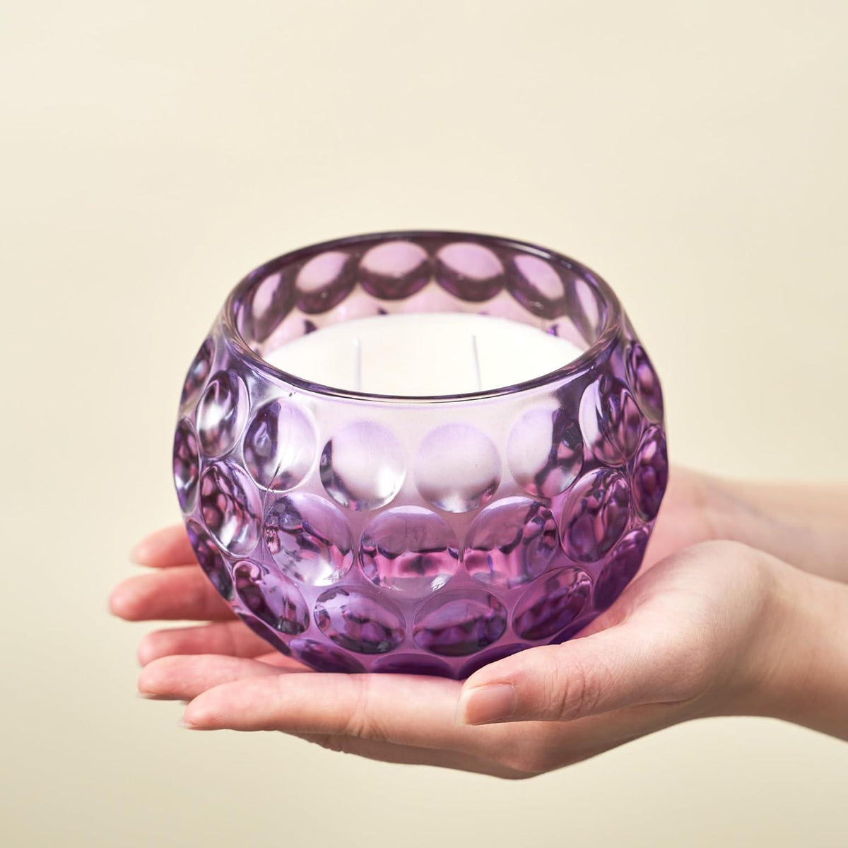 Duftkerze im Glas Violet Sandalwood 300g 100% Kokosnusswachs 2 Dochte