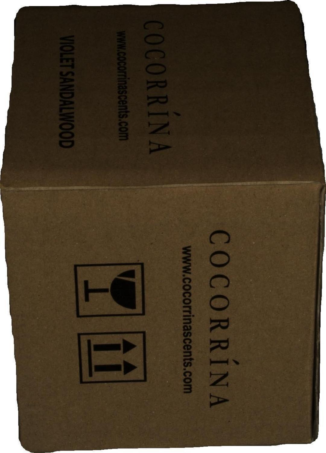 Cocorrína Duftkerze Violet Sandalwood 300g Glas 100% Kokosnusswachs mit 2 Dochten 40h
