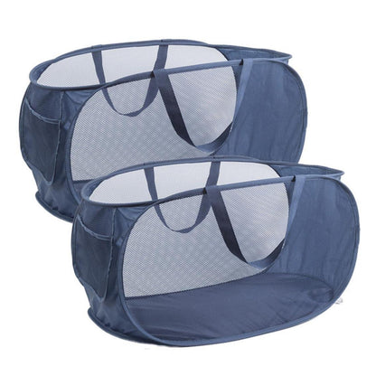 Faltbarer Wäschekorb Set 2er-Pack – Marineblau, 57x36x36 cm