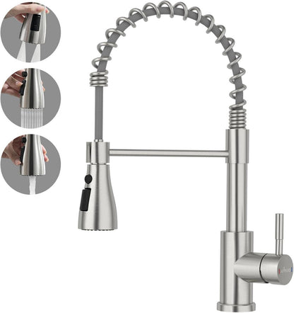APPASO Wasserhahn Küche mit Brause Hochdruck 3 Strahlarten Edelstahl