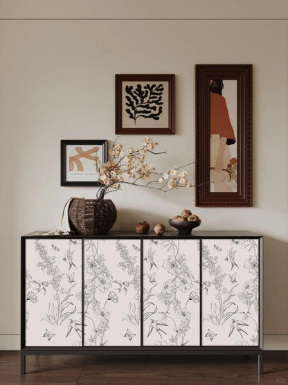 Selbstklebende Fototapete Blume Pflanzen Vintage Design, 0.4W x 6L m