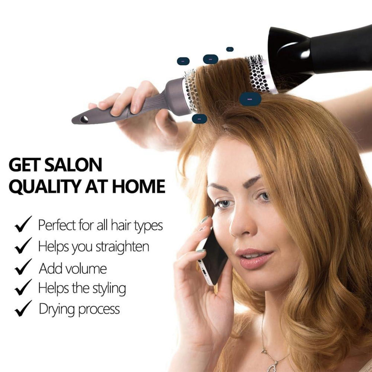 Professionelles Ionen Rundbürsten-Set für Föhnen, Keramik Haarbürste, Salon Styling Pinsel