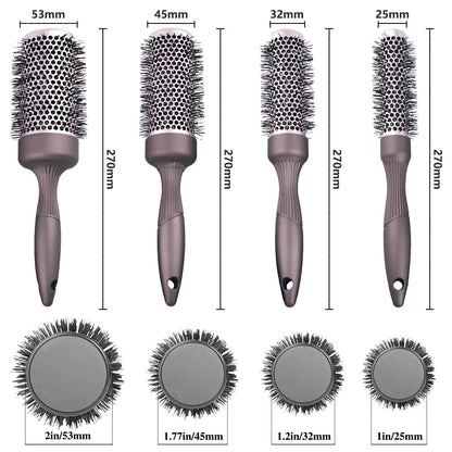 Professionelles Ionen Rundbürsten-Set für Föhnen, Keramik Haarbürste, Salon Styling Pinsel