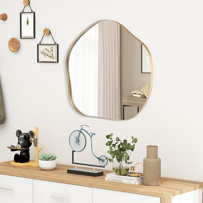 Asymmetrischer Wandspiegel Gold 75x70cm – Dekorative Wanddeko