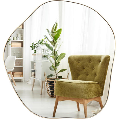 Asymmetrischer Wandspiegel Gold 75x70cm – Dekorative Wanddeko
