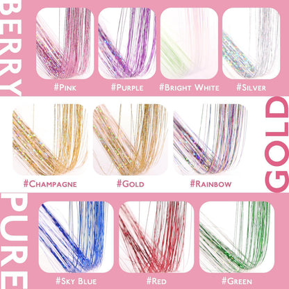 Glitzer Haarsträhnen Clip-In Gold 60cm – Festival & Party Haar