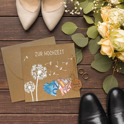 Luckeey Hochzeitskarte Geldgeschenk mit Umschlägen Pusteblume Karte