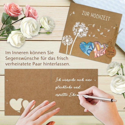 Luckeey Hochzeitskarte Geldgeschenk mit Umschlag, Pusteblume Löwenzahn Design