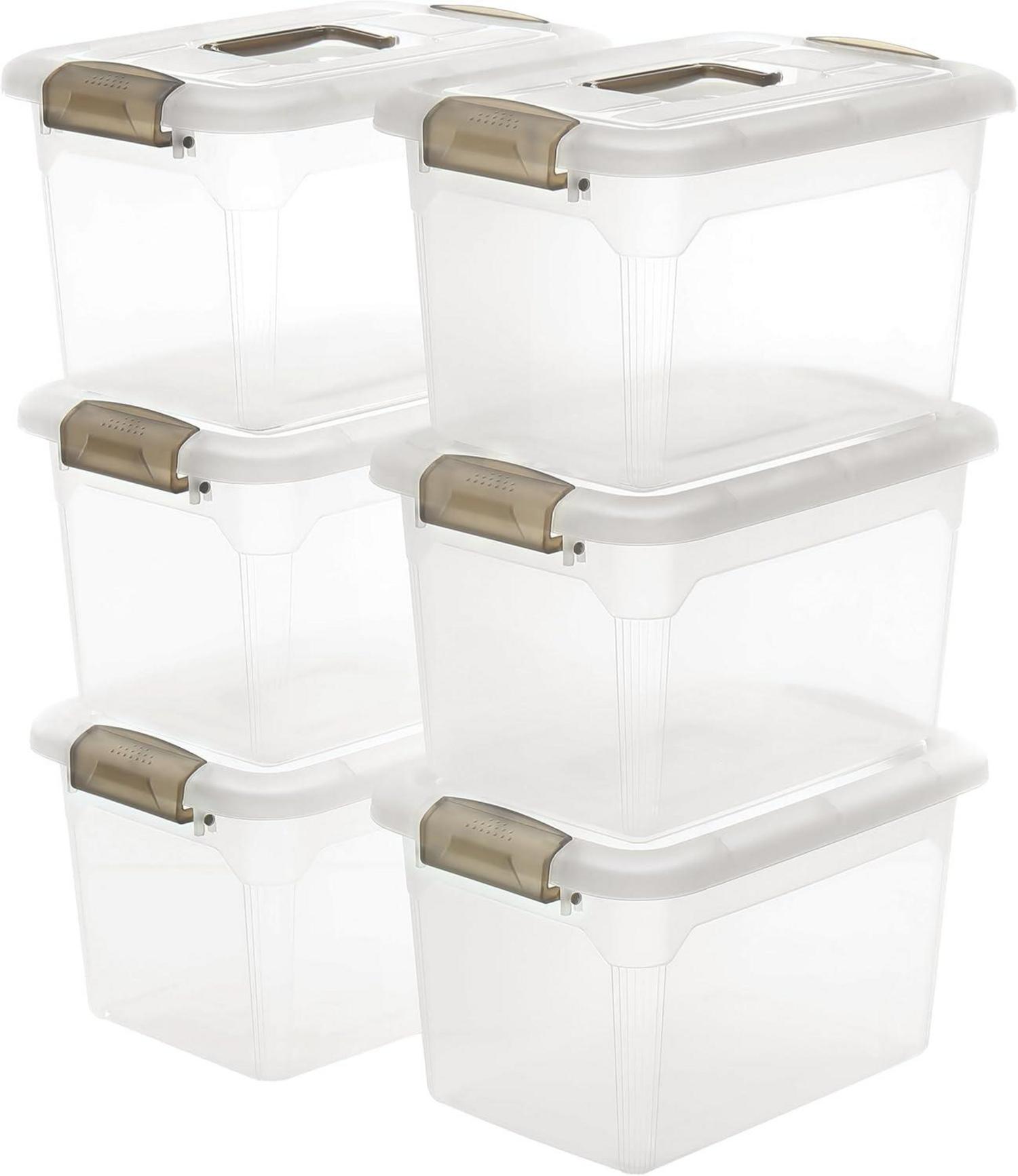 Transparente Aufbewahrungsboxen mit Deckel 8L 6er-Set