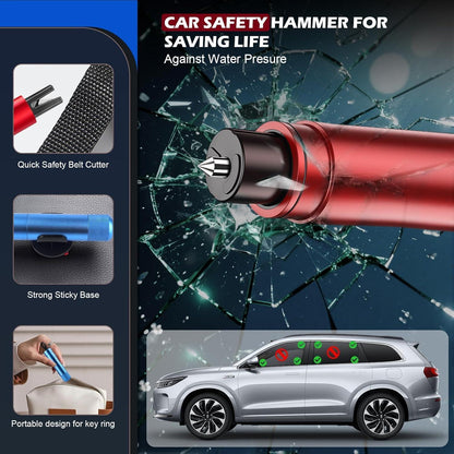 2in1 Auto Notfallhammer mit Gurtschneider – Rot & Blau