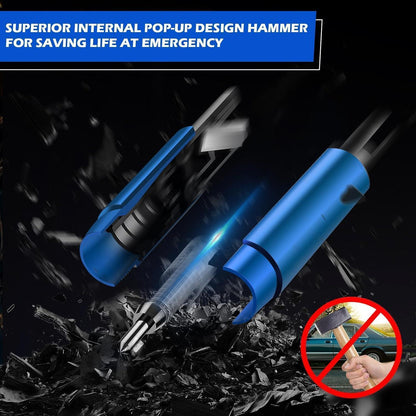 2in1 Auto Notfallhammer mit Gurtschneider – Rot & Blau