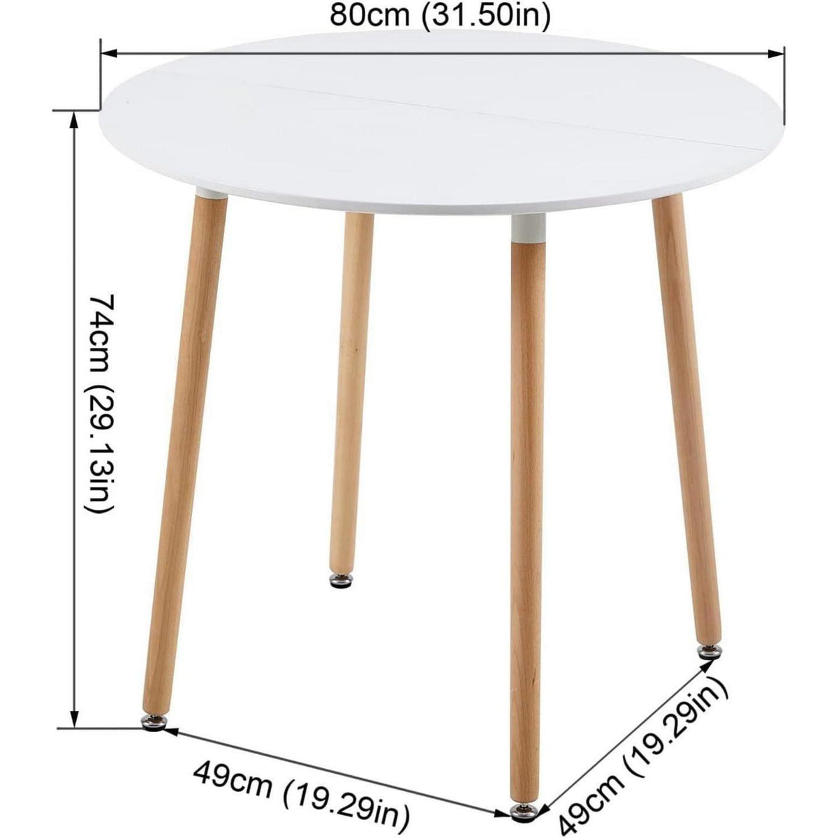 Esszimmergruppe weiß rund + 4 Buche Stühle