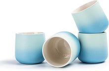 Japanische Teetassen Set in Blau, 4 Stück, 205 ml