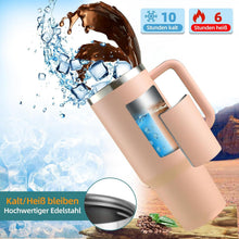 Thermobecher 40oz mit Strohhalm und Henkel - Rosa, Edelstahl