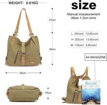 Große Damen Canvas Handtasche Rucksack - Anti-Diebstahl