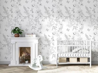 Selbstklebende Fototapete Blumen Vintage Dekor 44cm x 10mWohnzimmer Schlafzimmer