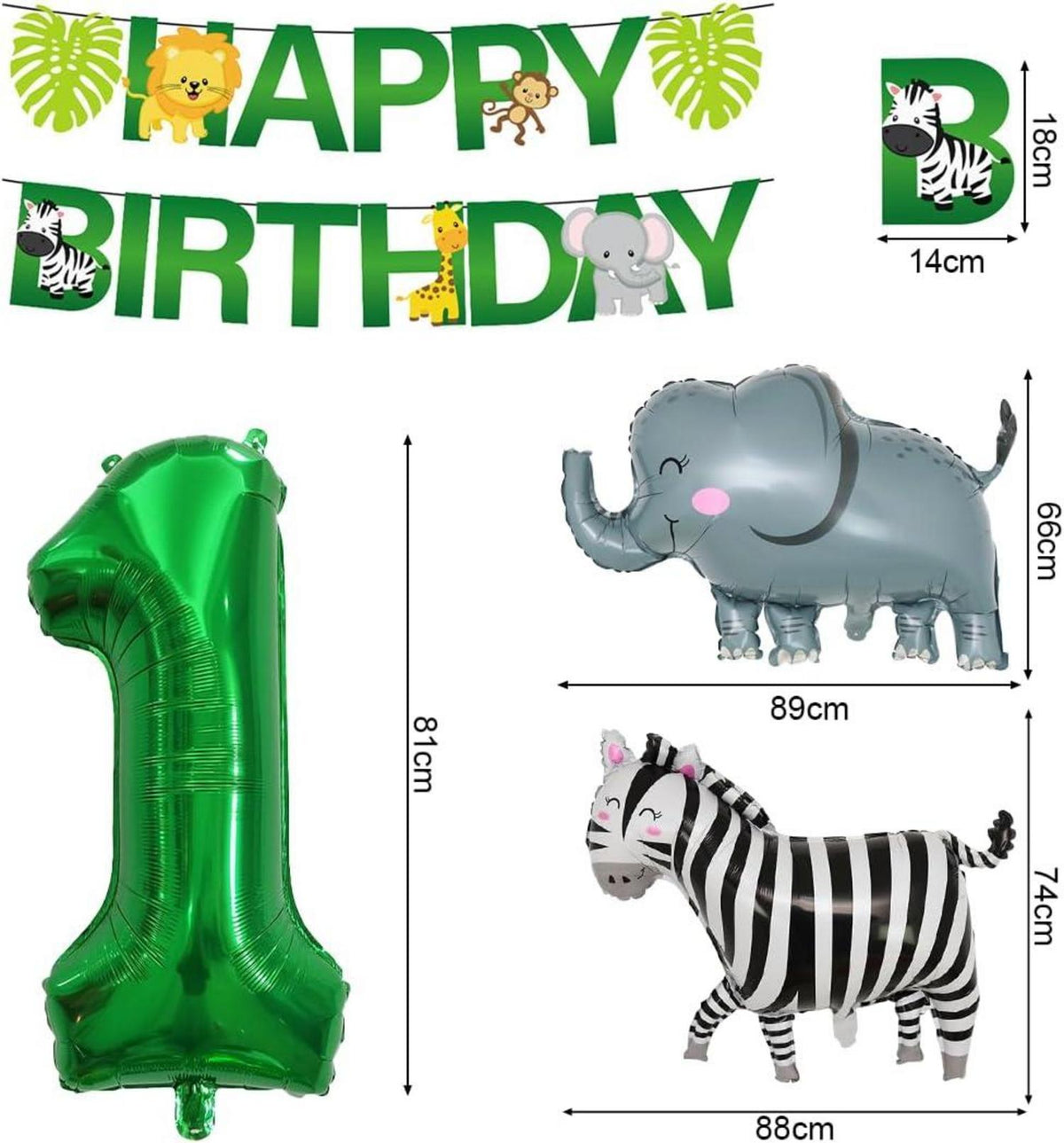 Dschungel Geburtstag Deko Set, Safari Tiere Party