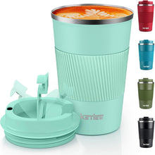 KETIEE Kaffeebecher to go 380ml Thermobecher Isolierbecher Minzgrün