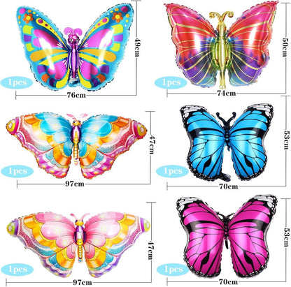 6er Schmetterling Folienballon Set für Party Dekoration