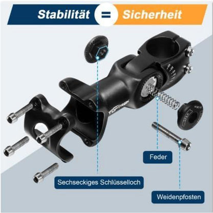 Fahrradvorbau Aluminium verstellbar ±60° für 31,8mm Lenker