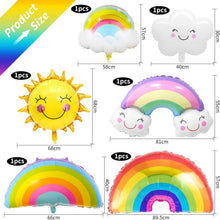 8er Wolkenförmige XXL Regenbogen Ballon Set - Party Deko