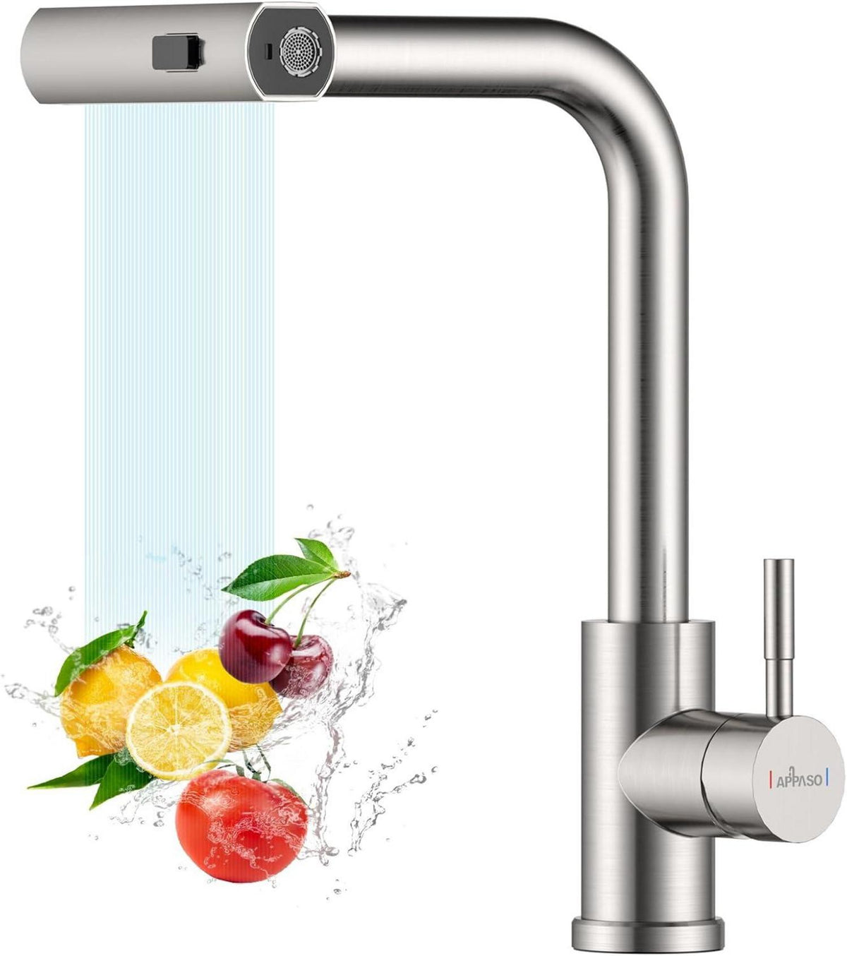 Wasserhahn Küche Ausziehbar Hochdruck 3 Strahlarten gebürstet