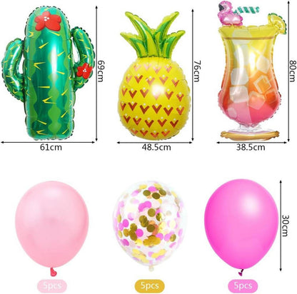 Hawaii Party Deko Set Flamingo Folienballon Geburtstags Zubehör