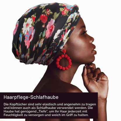 Damen Turban mit Zopf, vorgebundene Beanie Mütze
