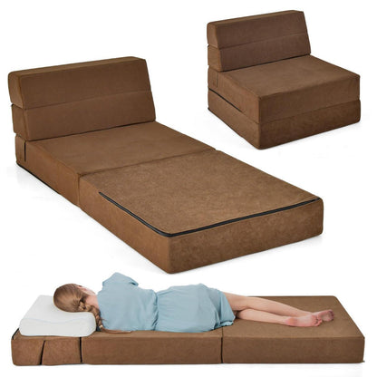 Bodensofa mit Schlaffunktion – 3in1 Klappsofa Braun