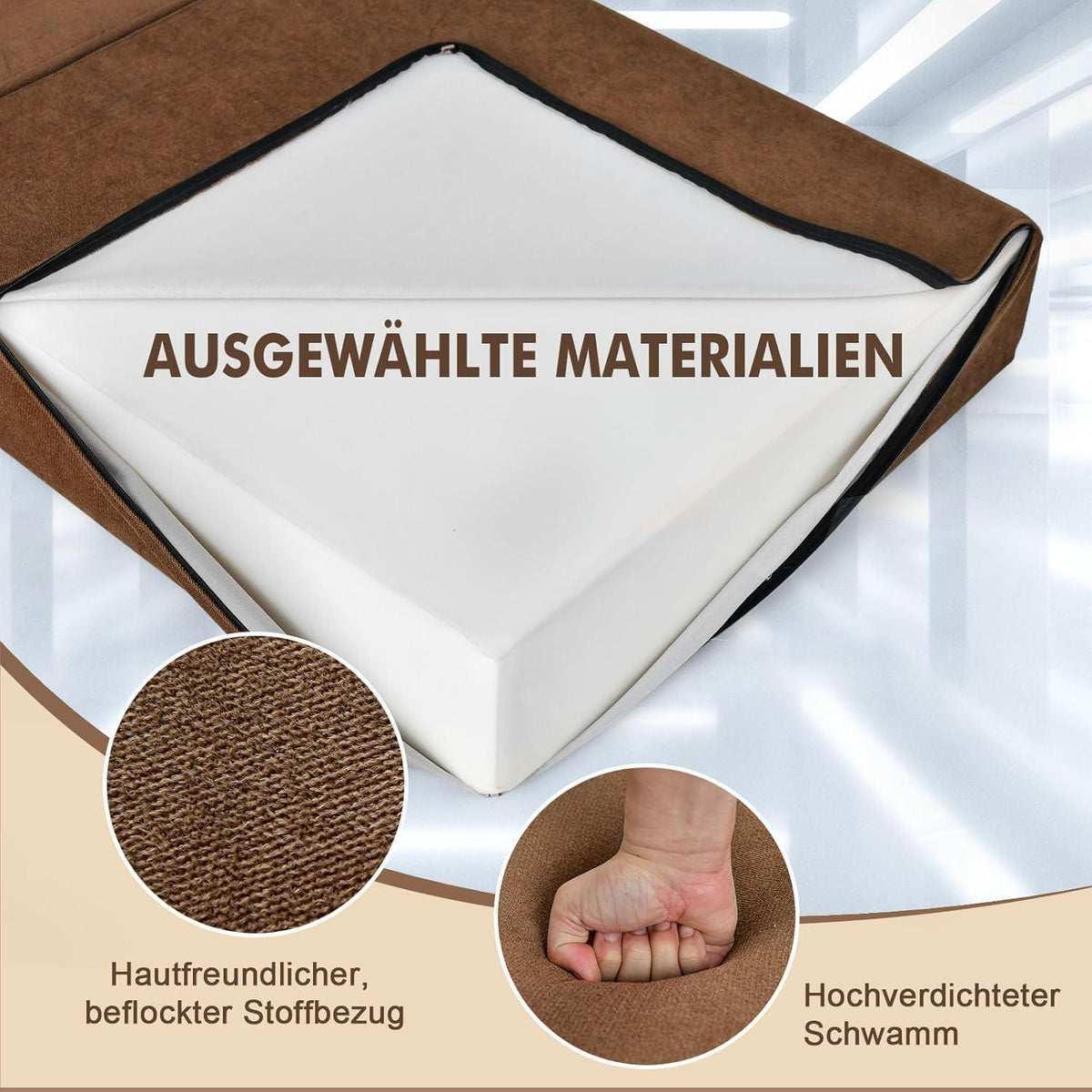 Bodensofa mit Schlaffunktion – 3in1 Klappsofa Braun