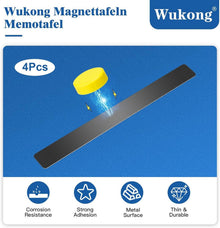 Magnettafel Schwarz Selbstklebend 4er Set 30x3cm mit 16