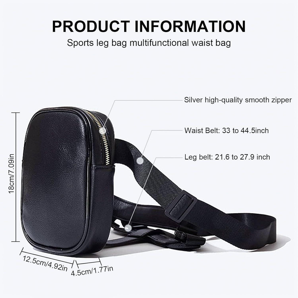 Motorrad Oberschenkeltasche Damen Wasserdicht Schwarz