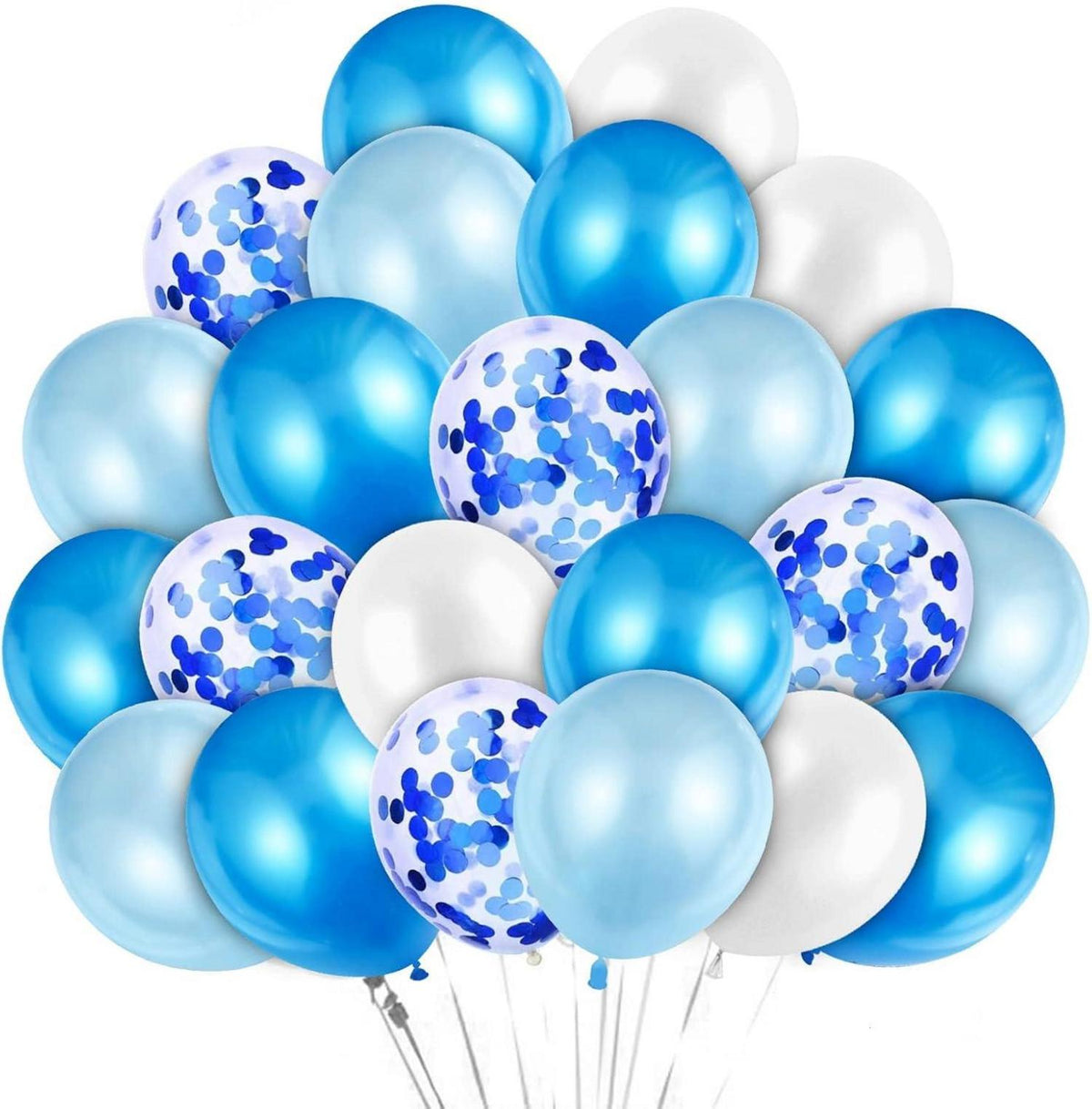60 Blaue Luftballons für Hochzeit Party Deko mit Konfetti