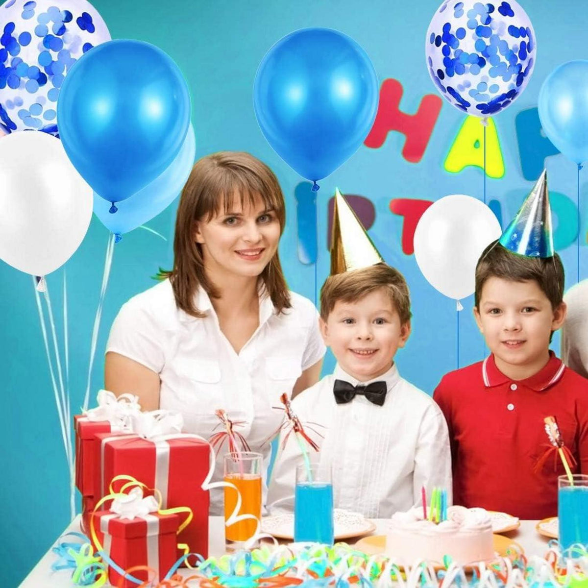 60er Packung Blaue Latexballons für Hochzeit Geburtstag Party Dekorationen