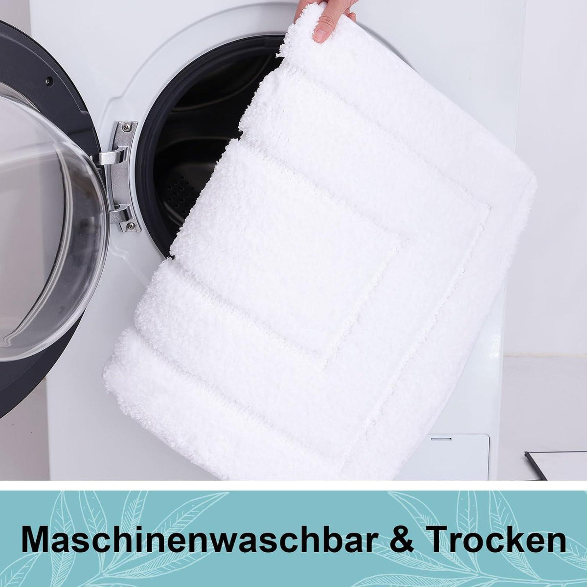 Mikrofaser Badteppich rutschfest 60x120 cm Weiß