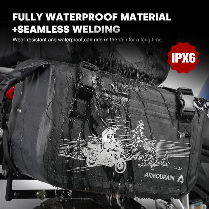 Motorrad Seitentasche 50L Wasserdicht Gelb mit Abnehmbarer Platte